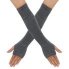 Long Fingerless Knit Gloves