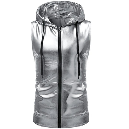 Metallic Hooded T-Shirt