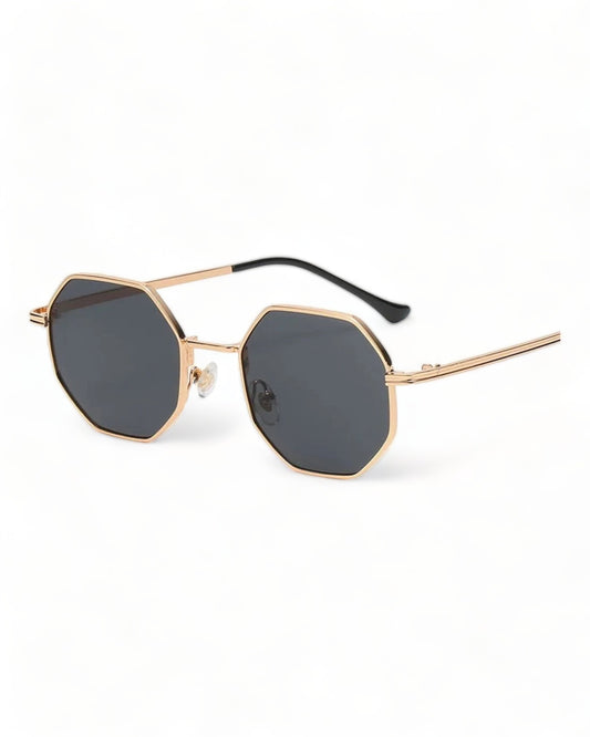 Sunglasses Eyewear Gold Frame Black Lens Festival Fashion Concert Rave Outfit Party boho style