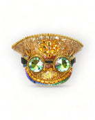 gold stones Military Hat with Rhinestones cosplay burning man rave wear