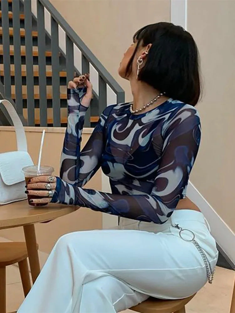 See Through Mesh Crop Top