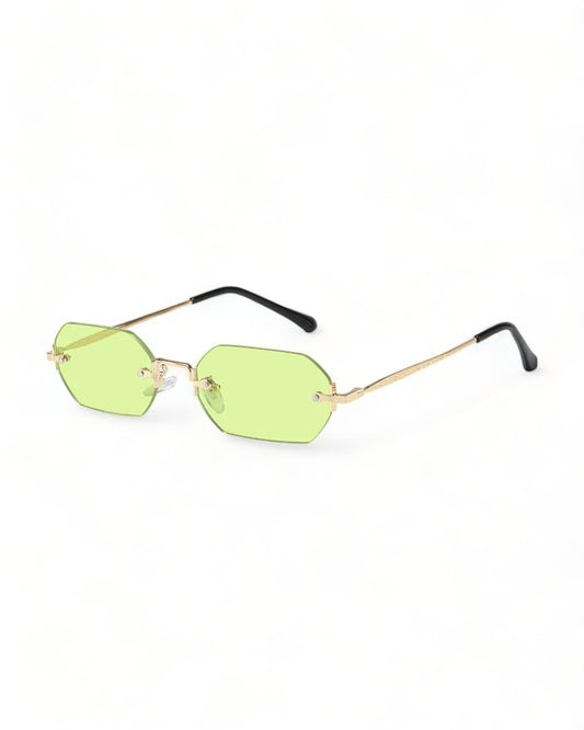 yellow lens gold frame sunglasses for festival outfit