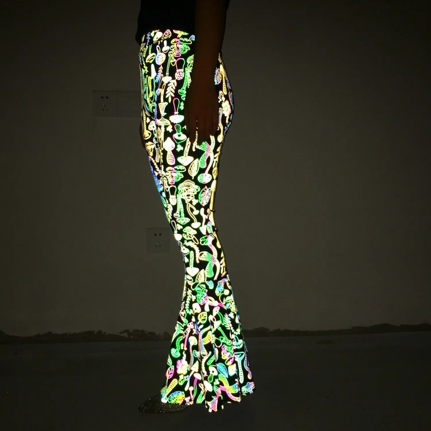 Slim Fit Reflective Bodycon Pants
