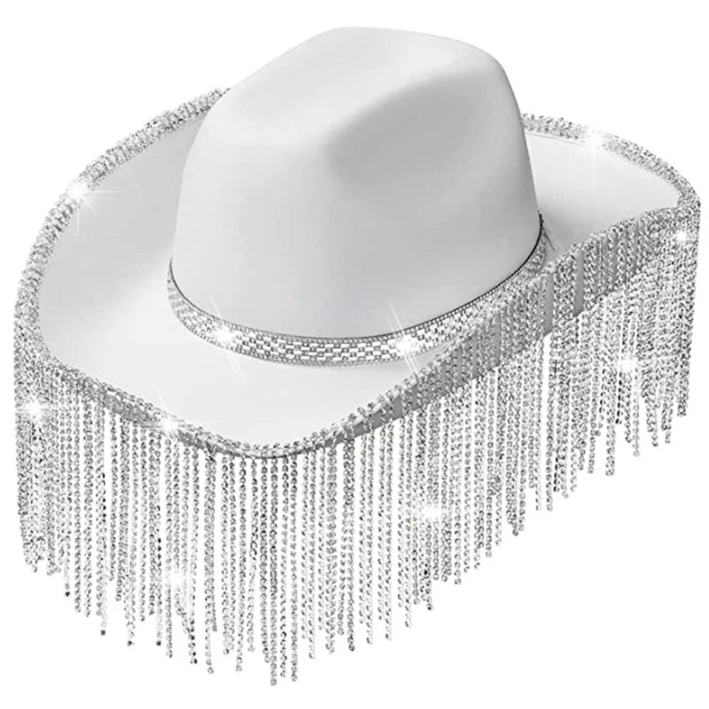 White Rhinestone Cowgirl Hat