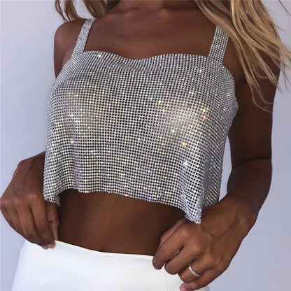 Rhinestones Crop Top