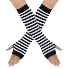 Long Fingerless Knit Gloves