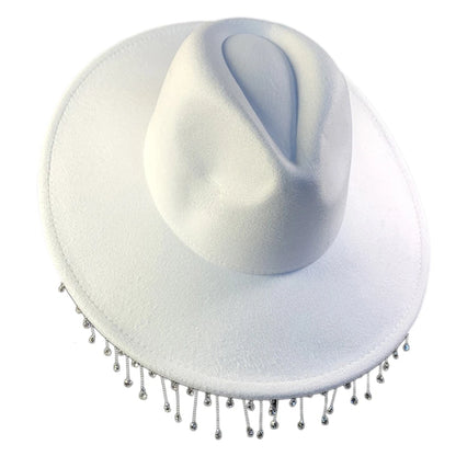 White Rhinestone Cowgirl Hat