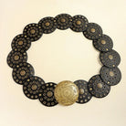 Women brown boho style Retro Belt Vintage Hollow Out Cowboy Style Women's Wide Disc Belt Western festival fashion outfit