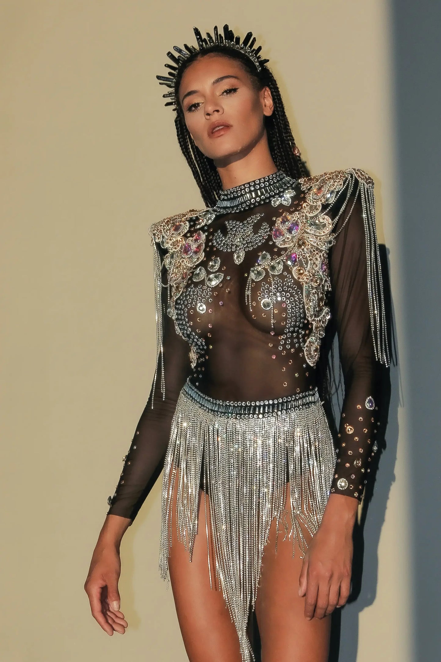 Rhinestone Tassel Festival Bodysuit