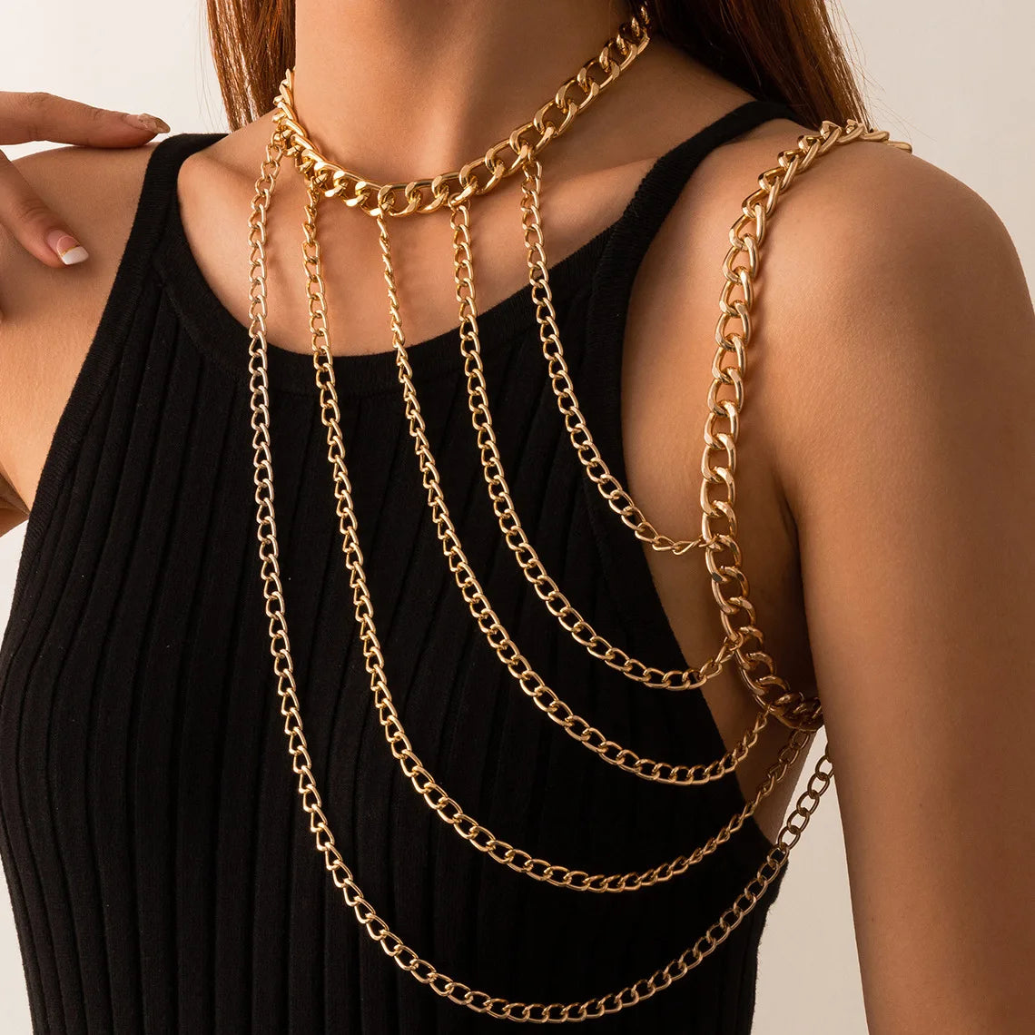 Golden Shoulder Chain Necklace
