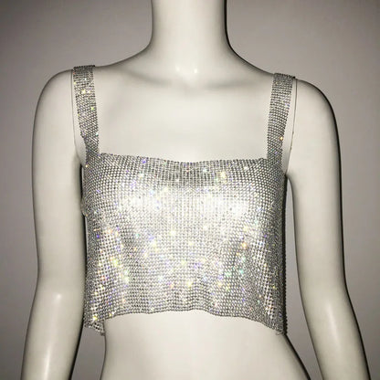 Rhinestones Crop Top