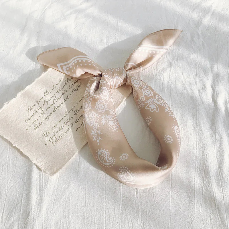 Beige Satin Bandana