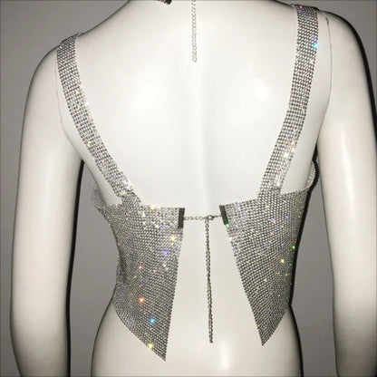 Rhinestones Crop Top