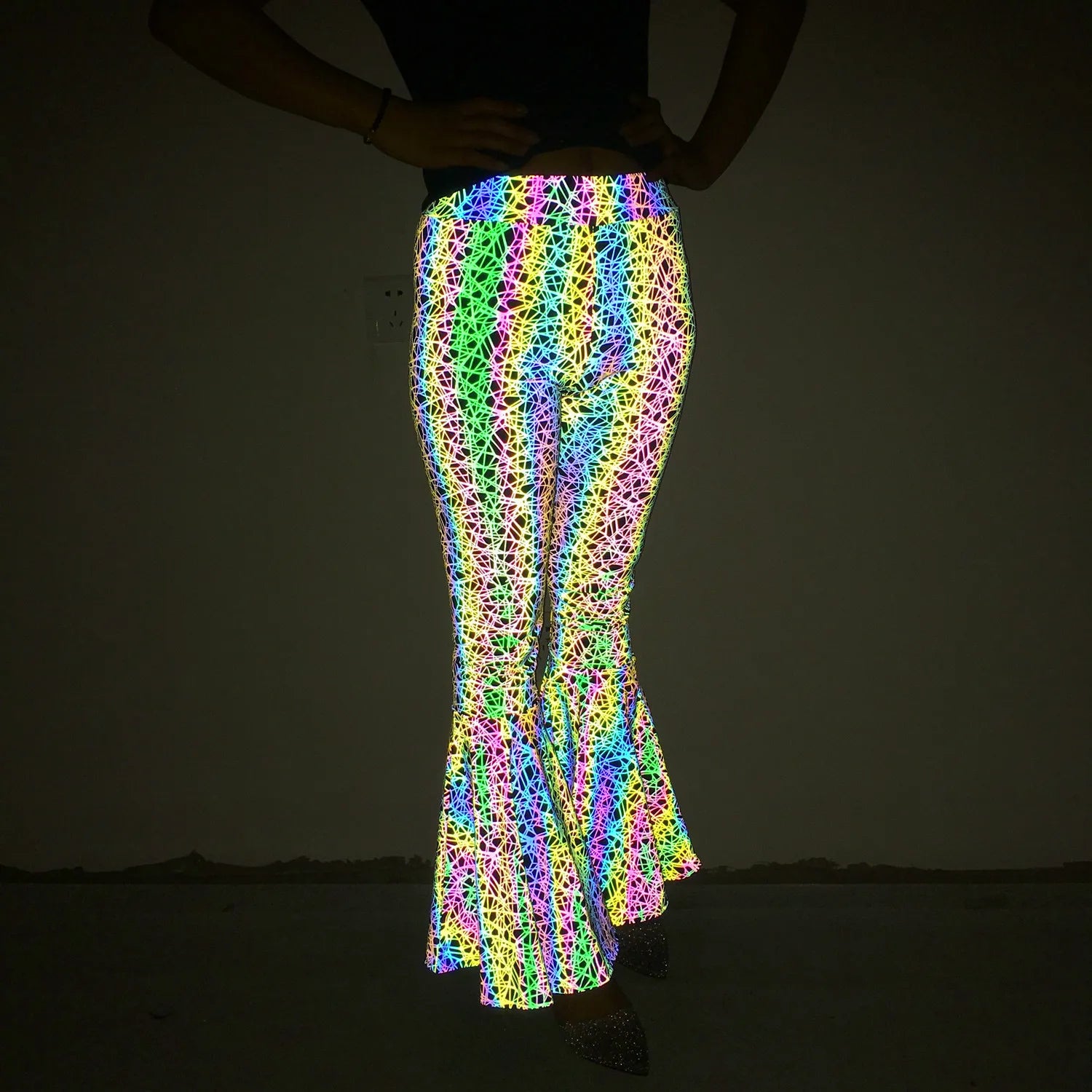 Slim Fit Reflective Bodycon Pants