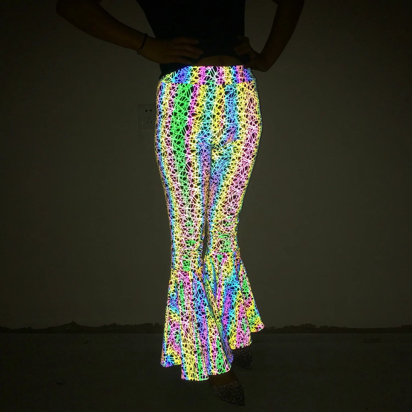 Slim Fit Reflective Bodycon Pants