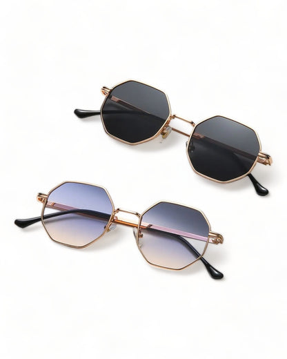 Sunglasses Eyewear Gold Frame Blue Lens Black Lens Festival Fashion Concert Rave Outfit Party boho style