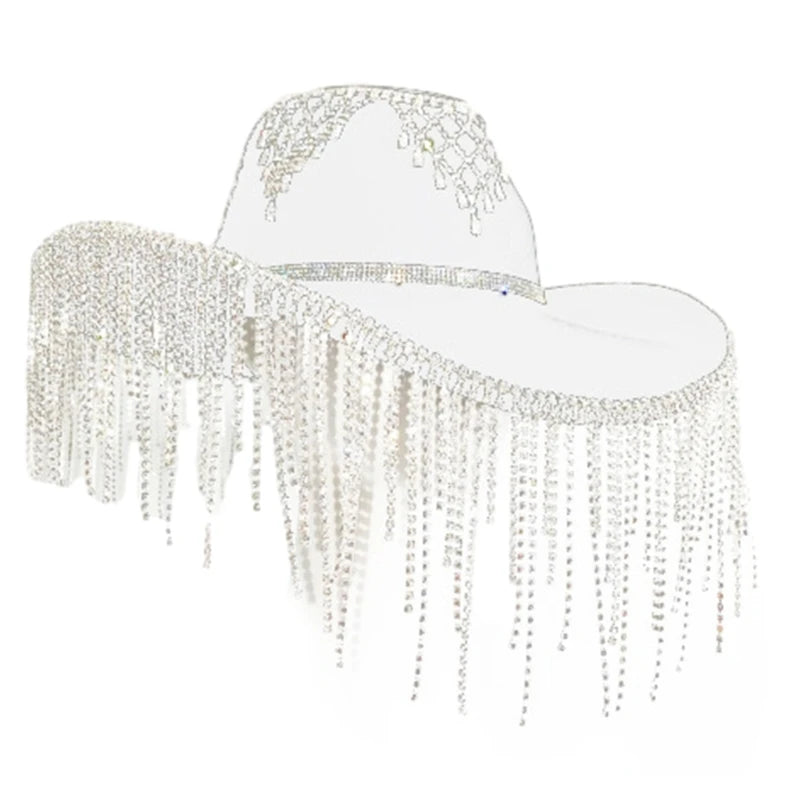 White Rhinestone Cowgirl Hat