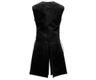 Black Sleeveless Steampunk Armour Vest, back view, showing adjustable side lacing and split tail design.