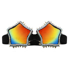 Heart Shaped Goggle Sunglasses Steampunk Cyberpunk Pink Black crystals  Burning man Festival Rave