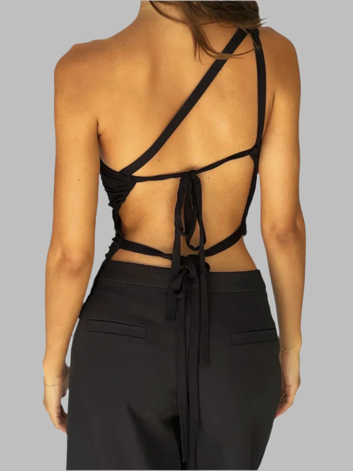 Shoulder Strap Backless Top