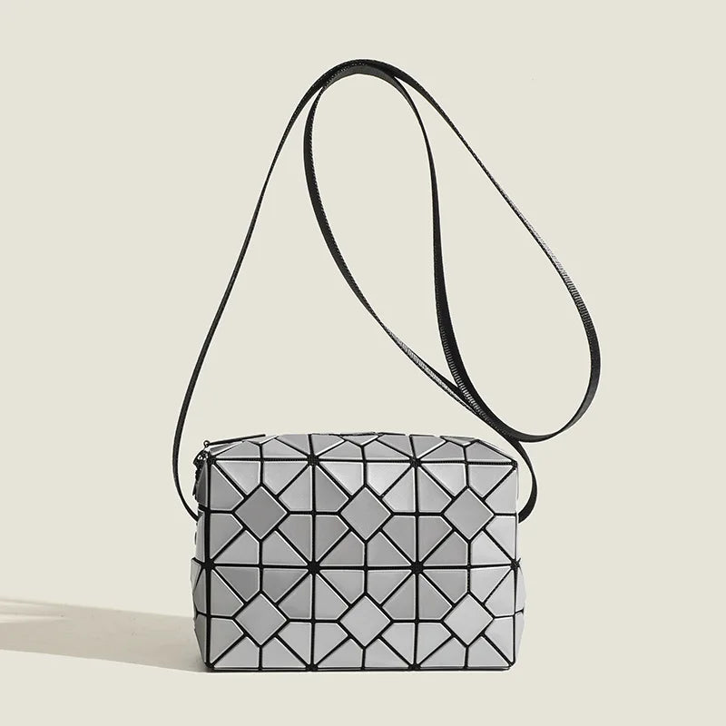 Silver Geometric Handbag Crossbody Bag