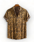 Yellow Short Sleeve Animal Print Shirt