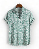 green Short Sleeve Animal Print festival Shirt