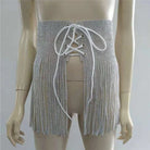 Tassel Rhinestone Sequin Skirt2