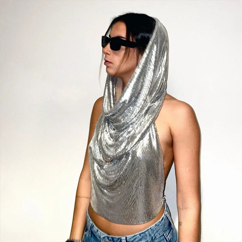 Two Piece Silver Mesh Hooded2