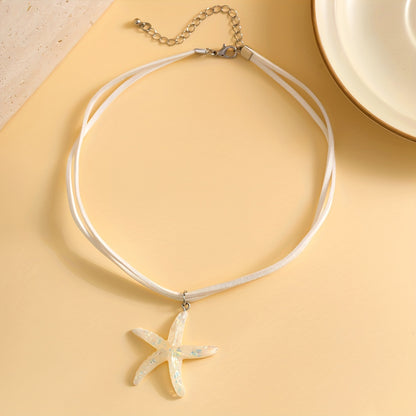 White Starfish Chain Necklace