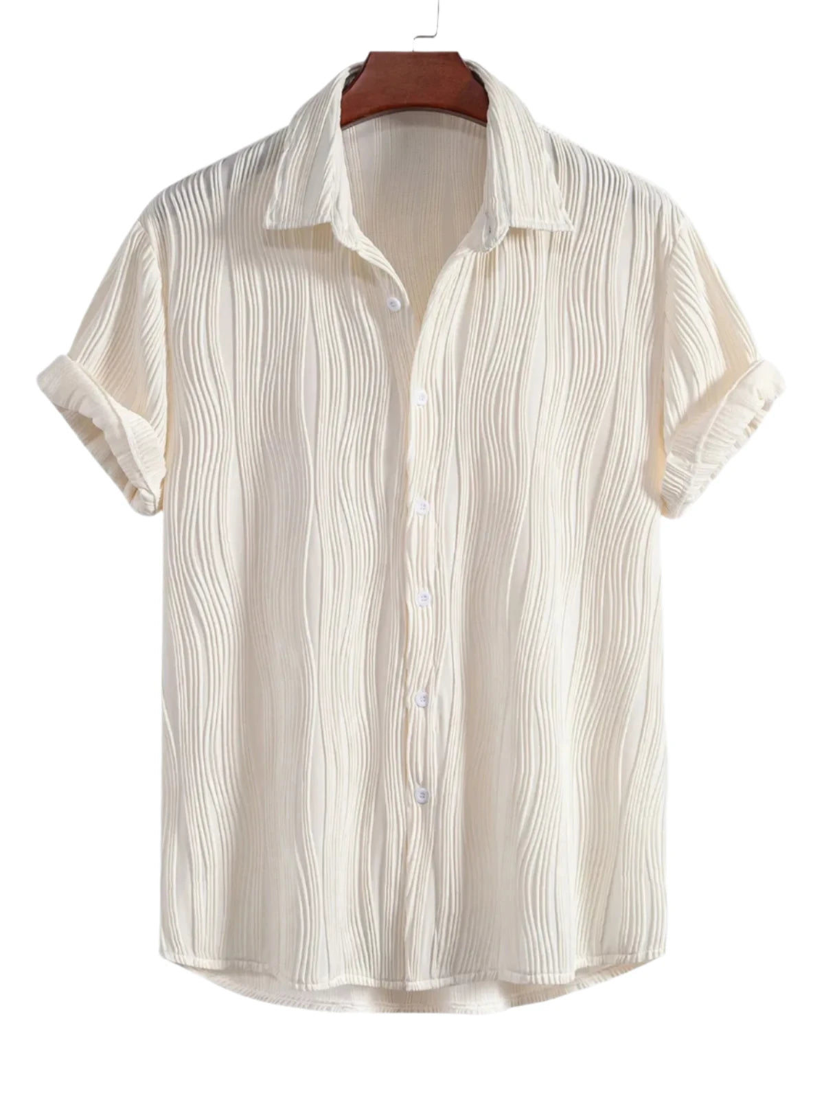 White Wave Textured Shirt