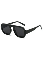 Unisex Brussels retro square sunglasses featuring a black polycarbonate frame and UV-400 protected resin lenses.