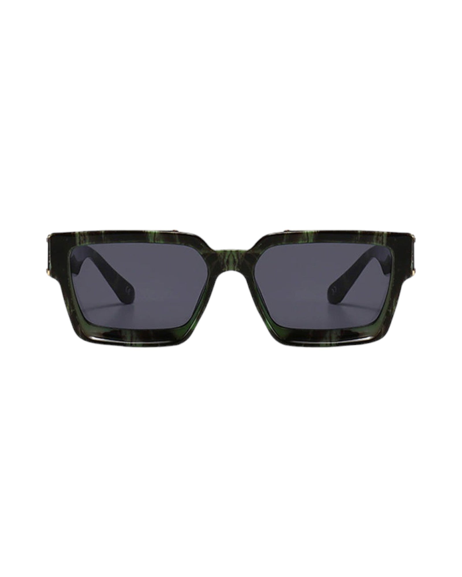 black lens green frame Oversized Rectangle Sunglasses