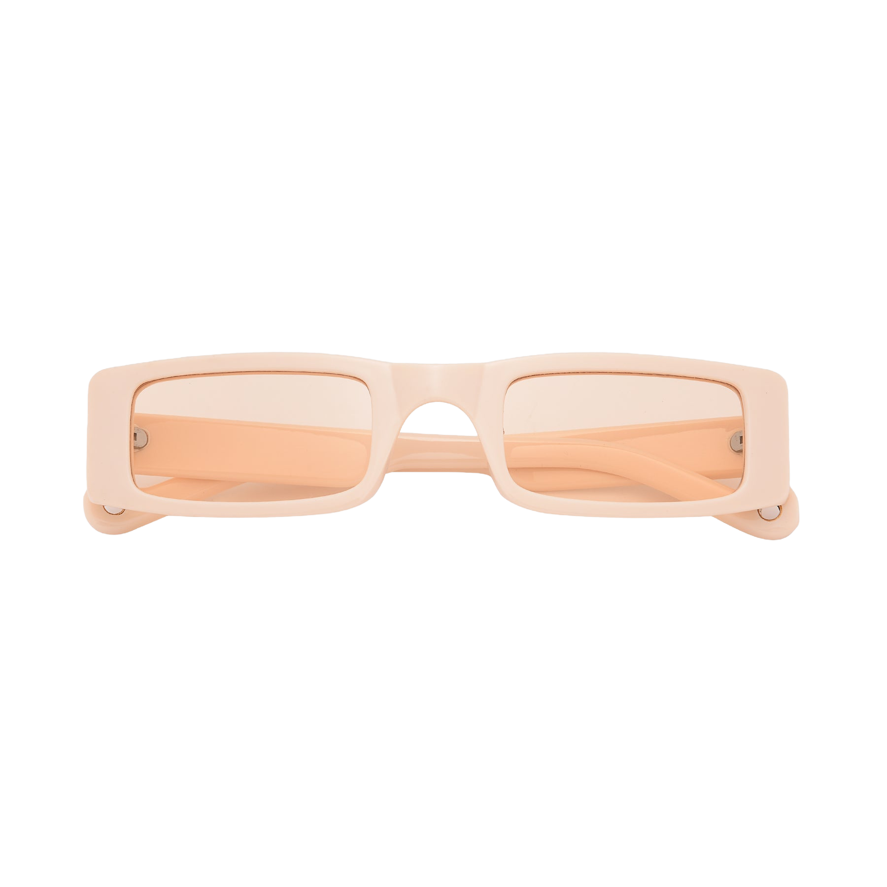 beige small Narrow Skinny Rectangle Sunglasses