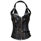 Costumes Faux Leather Top featuring edgy design with lace and chains for bold style.