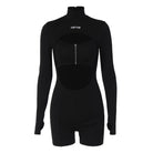 Body de mono corto negro con tirantes huecos