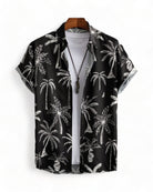 Black Short Sleeve Hawaiian Shirt