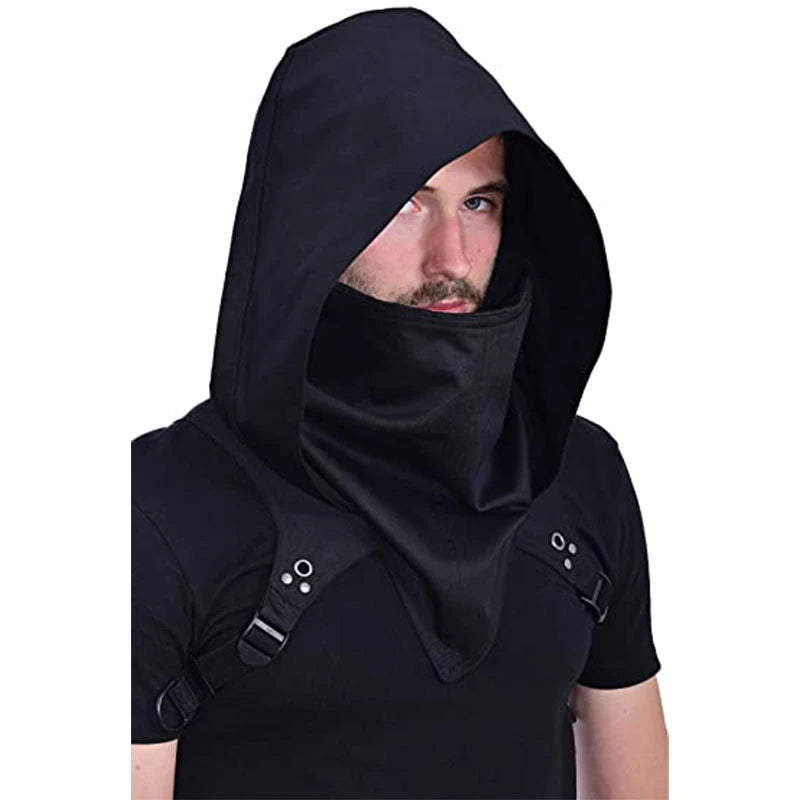 Black Hooded Cloak Cape Cowl