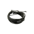 Handmade Leather Bracelet featuring layered black leather strands for a boho festival look.