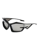 Futuristic Wrap Around Sunglasses in sleek black design with UV protection.