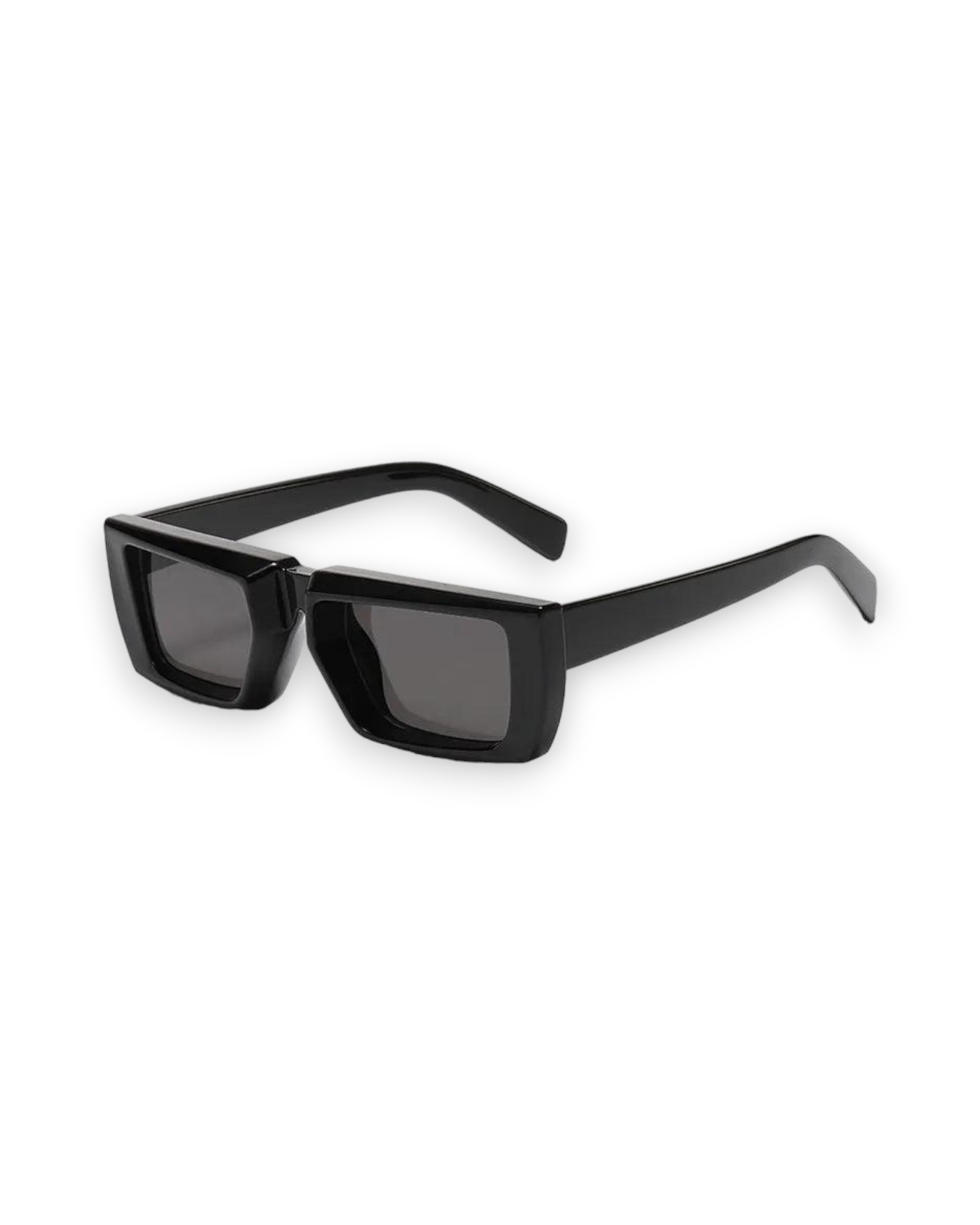 black Chunky Rectangular Sunglasses