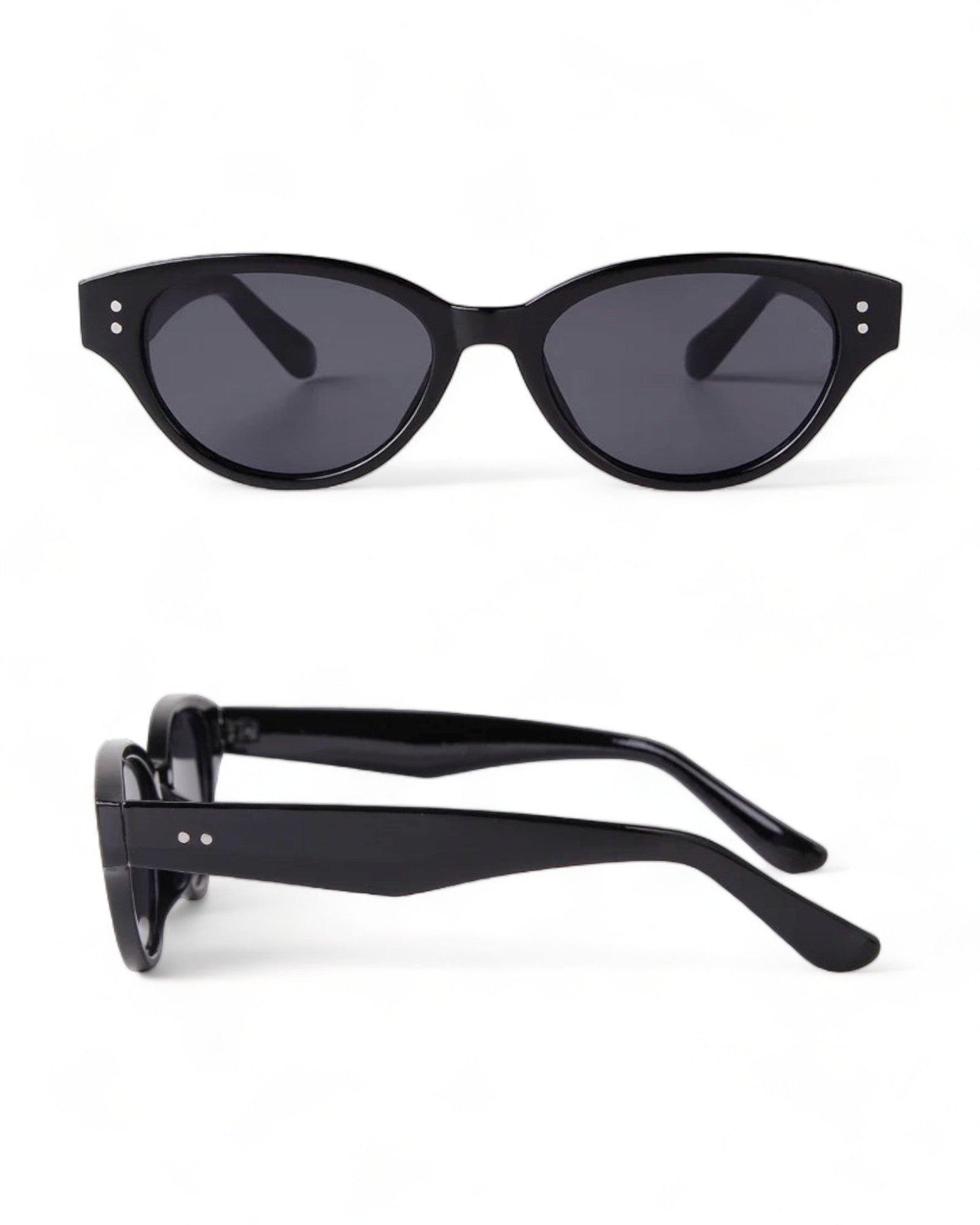 black Retro Cat-Eye Sunglasses