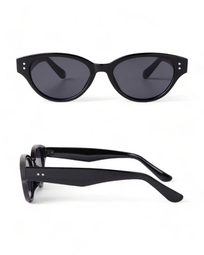 black Retro Cat-Eye Sunglasses