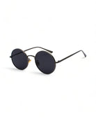 black Round Metal Frame Sunglasses