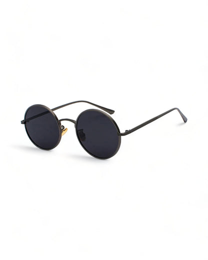 black Round Metal Frame Sunglasses