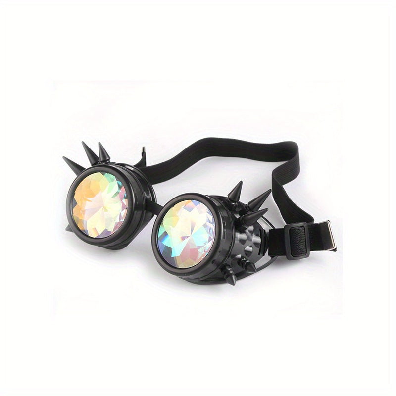 black Steampunk Kaleidoscope Glasses