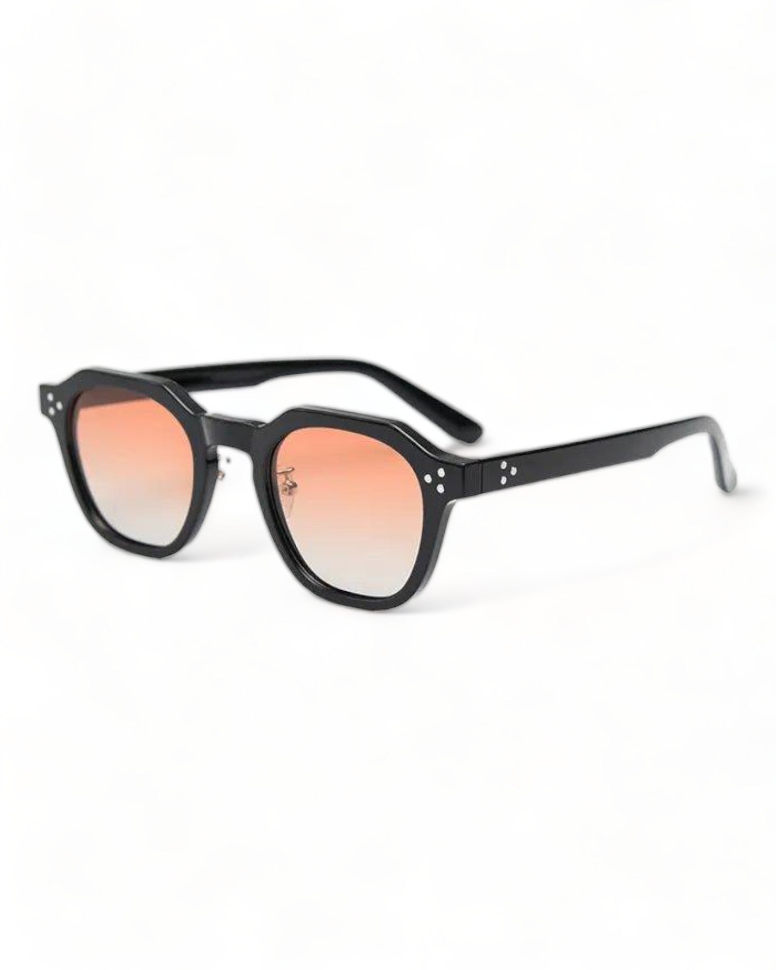 black frame orange lens Retro Korean Style Polarized Polygon Sunglasses