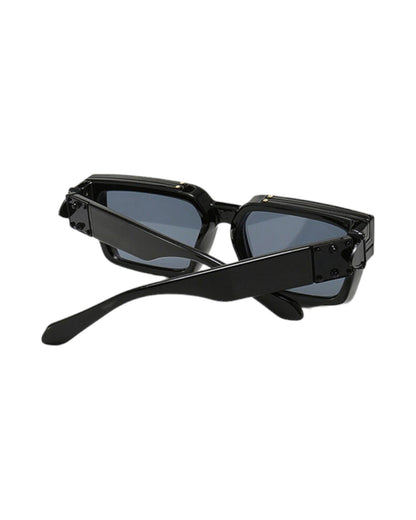 black lens black frame Oversized Rectangle Sunglasses