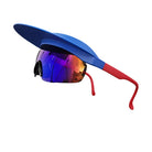 Gafas de Sol de Ciclismo Azul - Rojo con Visera