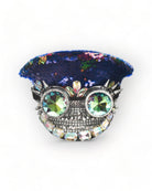 Cappello Militare Blu Argento con Strass e Occhiali da Sole Caleidoscopio